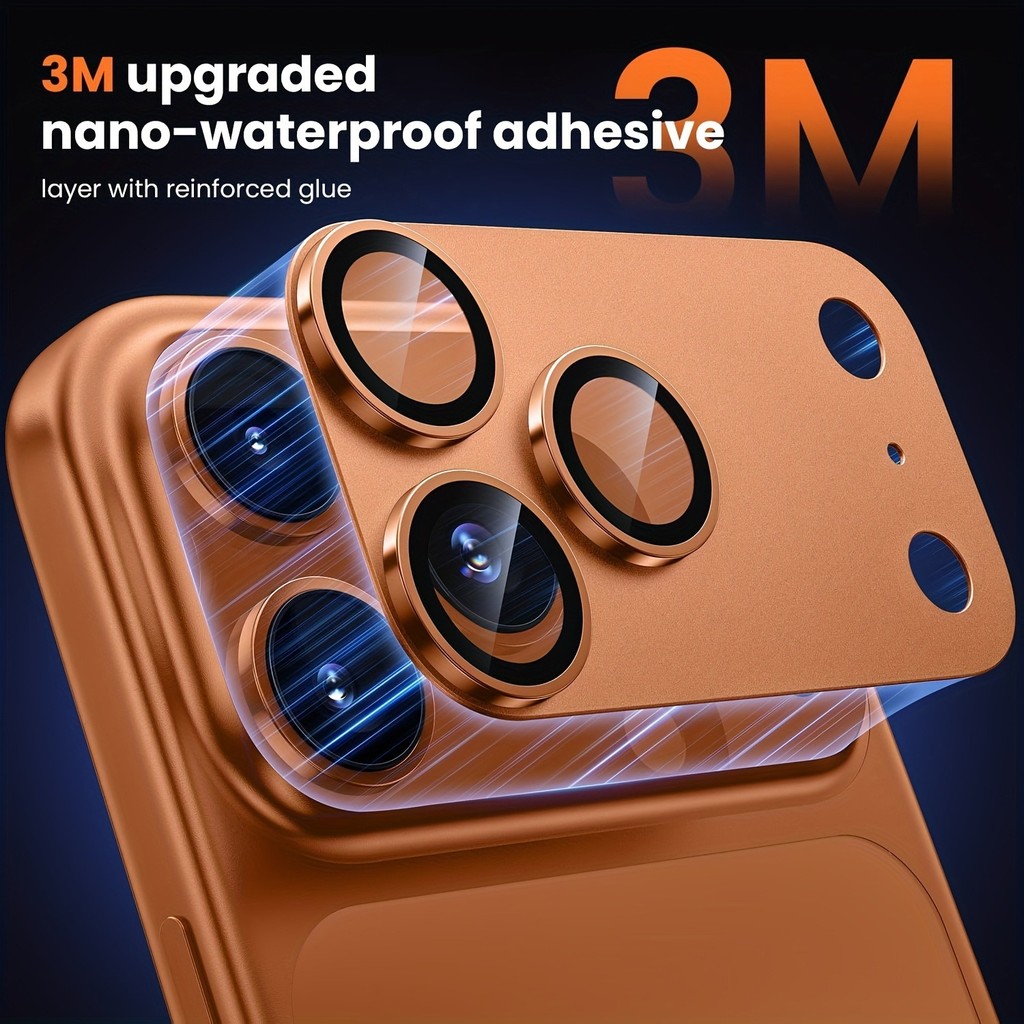 Camera Kính Bảo Vệ Ống Kính Cho iPhone 17 Pro Max 17 AIR Màu Nguyên Bản Kim Loại Bảo Vệ Toàn Diện Kính Cường Lực Bao Phụ Kiện