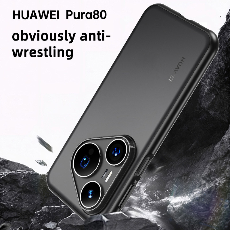 Dành Cho Huawei Pura 80 / 80 Pro / 80 Ultra Hybrid Trong Suốt Chống Va Đập TPU & PC Matte Túi Khí Chống Sốc Bao Da
