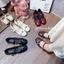 Giày búp bê nữ đế bệt da mềm phối quai nơ hoa trà ngang basic [ Sẵn Hàng ]
