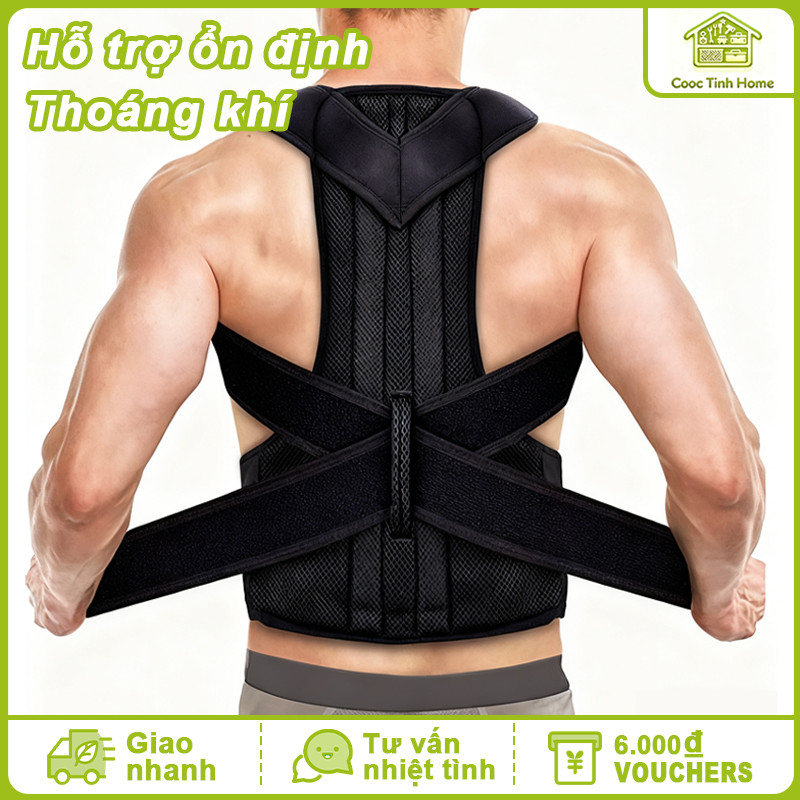 Đai Chống Gù Lưng Nam Nữ Cải Thiện Tư Thế, Giúp Định Hình Cột Sống, Giảm Đau Vai Gáy Và Eo Hiệu Quả
