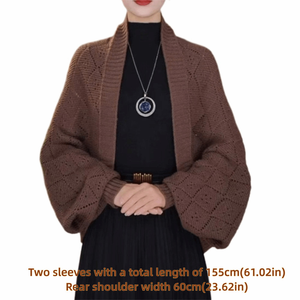 Áo len cardigan nữ cỡ lớn BRBRAA, thiết kế tay dơi quấn cổ, chất liệu mềm mại, phong cách Hàn Quốc