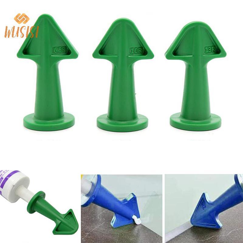 [WUSISI] 3 Dụng cụ bôi vòi phun Caulk Silicone Dụng cụ bịt kín Hoàn thiện vữa Bộ dụng cụ cạo sàn gạch làm sạch bụi bẩn Thìa MỚI