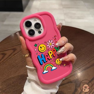 Dành Cho Tecno Pop 10 9 8 7 Pro 6 GO 5 Pova 7 6 Neo 5 Pro 5G 4G Vỏ Điện Thoại Sóng Đầy Màu Sắc Mặt Cười Cười Cười Hoa Cầu Vồng Hoạt Hình Dễ Thương Mờ Vỏ Mềm
