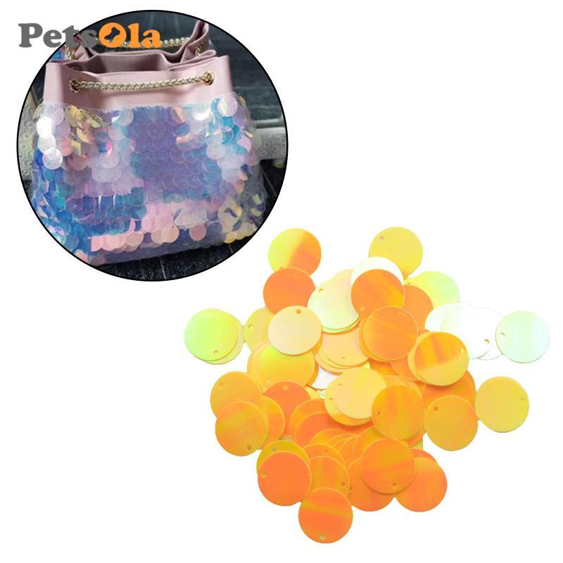130 Miếng Sequin Tròn 16mm Kim Sa Lấp Lánh có Lỗ - DIY Trang Trí Quần Áo Cô Dâu và Phụ Kiện