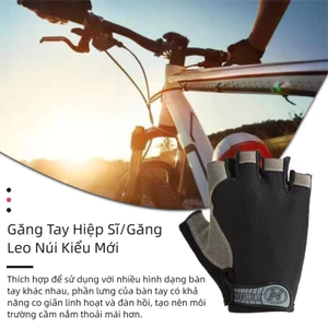 Găng tay Rider phong cách mới, Găng tay nửa ngón leo núi thể thao, Chống trượt thoáng khí Thích hợp để đi xe máy, tập thể dục, leo núi