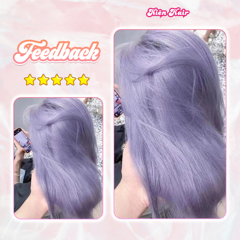 Thuốc nhuộm tóc, Thuốc nhuộm tóc màu Tím Khói, tặng kèm bao tay và oxy trợ dưỡng | Trunghair
