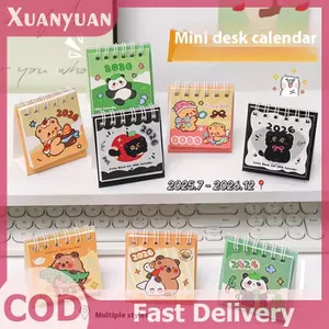 XUAN 2026 Đơn Giản Dễ Thương Họa Tiết Hoạt Hình Nhỏ Để Bàn Lịch Bỏ Túi Lịch Di Động Đấm Kế Hoạch Trang Trí Máy Tính Để Bàn VN