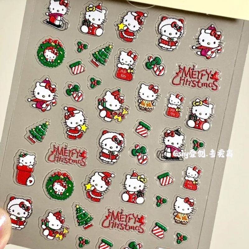 🔥 Tuần lộc 🔥 Móng tay bấm Người tuyết Phong cách Y2K Tự dính Ông già Noel lễ hội Đề can nghệ thuật làm móng Giáng sinh có hàng sẵn Miếng dán móng tay ☟Giáng Sinh Mới Hello Kitty Cứu Trợ Stereo Móng Tay Nghệ Thuật Miếng Dán Dễ Thương Dính Móng Tay Camera