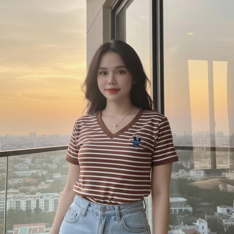 Áo Thun Nữ Cổ Tim Bigsize ESHOP Áo Tay Ngắn Kẻ Sọc Đẹp Chất Thun Cotton Mềm Mịn Dễ Thương  MS496