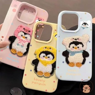 Dành Cho OPPO Reno 14 13 11 9 Pro 8Z 7Z 8 7 Lite 5G Reno14 Reno13 Ốp Điện Thoại Sang Trọng Thêu Chim Cánh Cụt Chó Chấm Bi Mùa Đông Hoạt Hình Dễ Thương Vỏ Mềm