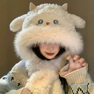 Mũ Lông Hình Thú Tai Dài Siêu Mềm Cute, Mũ Trùm Tai Ấm Áp Mùa Đông, Style Ulzzang