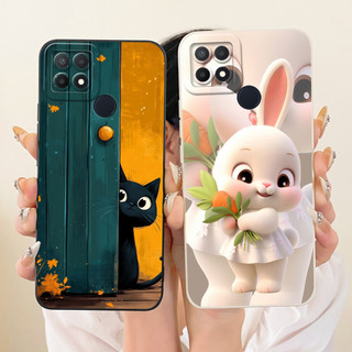 Dành Cho OPPO A15 A15s CPH2179 CPH2185 Vỏ Bảo Vệ Ống Kính Oppo A15 A15S Ốp Điện Thoại Silicon Mềm Hoạt Hình Mèo Dễ Thương