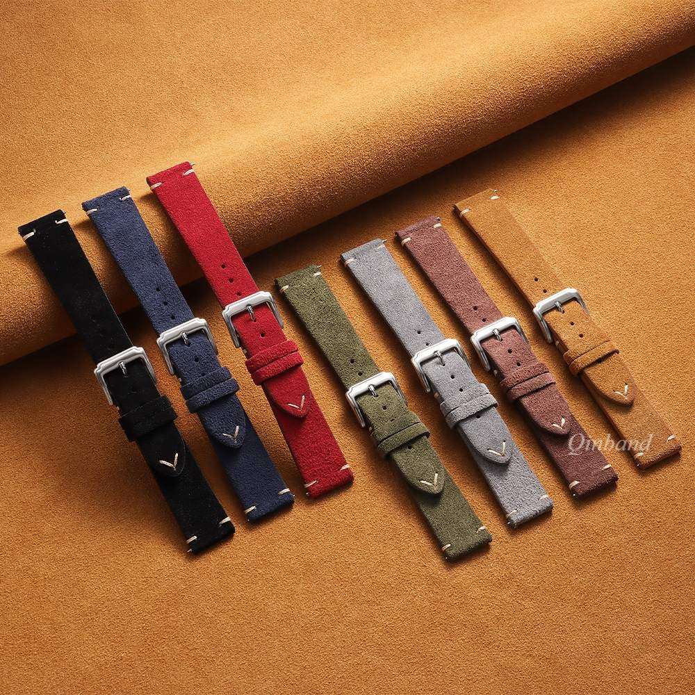 14 / 16 / 18 / 20 / 22mm Da Lộn Da Thật Chính Hãng Dây Đeo Đồng Hồ Da Bò Da Bò Dây Đeo Đồng Hồ Vòng Tay Dây Đeo Đồng Hồ Cho SEIKO Diver Đồng Hồ Cơ Nam Nữ Sinh Viên