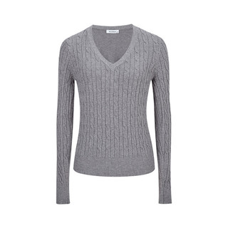 Áo len nữ cổ chữ V phong cách preppy, dáng dài tay