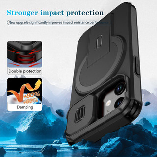 Dành Cho iphone 13 Mini / 12 Mini Ốp điện thoại Có Trượt Camera Nắp Từ Tính Chân Đế Chống Sốc Mỏng Bao