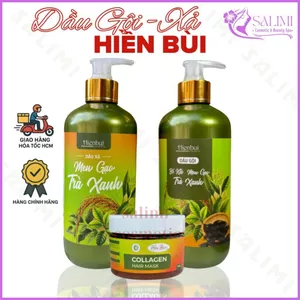 Dầu Gội - Xả Bồ Kết Men Gạo Trà Xanh HIỀN BÙI 500ml, Giúp Mái Tóc Suôn Mượt, Không Lo Gãy Rụng