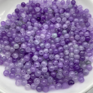 ((50 cái) Hạt jadeite violet tự nhiên 4mm, nguyên liệu làm vòng tay)