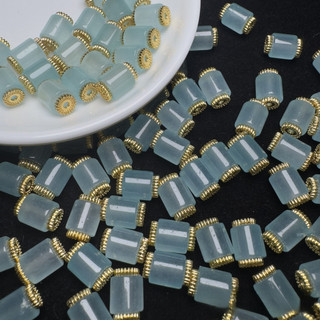 ((5 cái) Vòng tay tự làm hạt qua lỗ kẻ sọc màu azure frozen, phù hợp DIY)