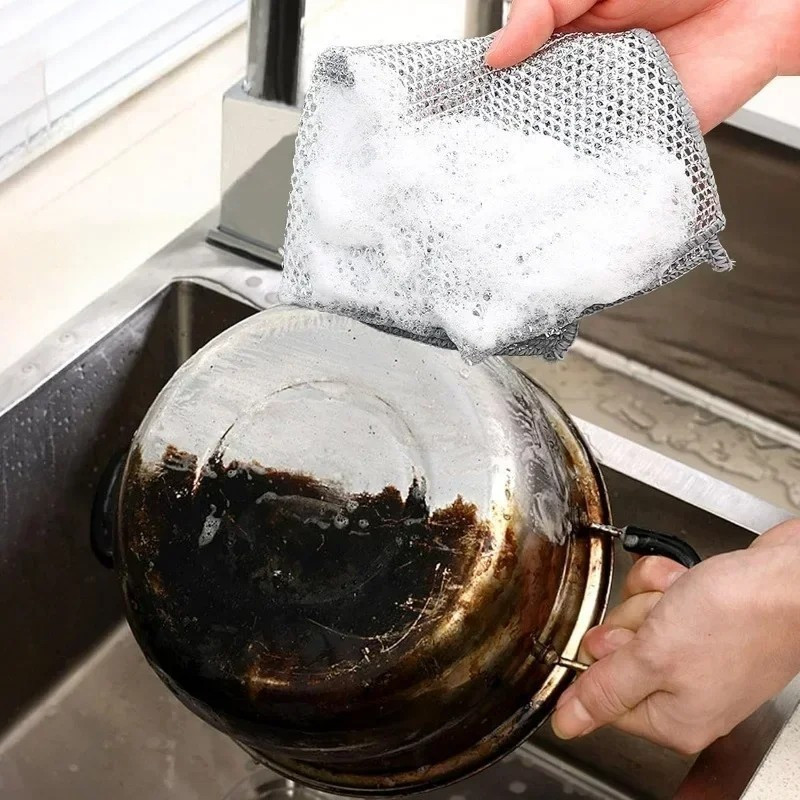 5 / 10 / 20 Cái Nhà Bếp Chống Trầy Xước Nước Rửa Chén Dây Thép Rags / Magic Pot Dish Wire Dishcloth