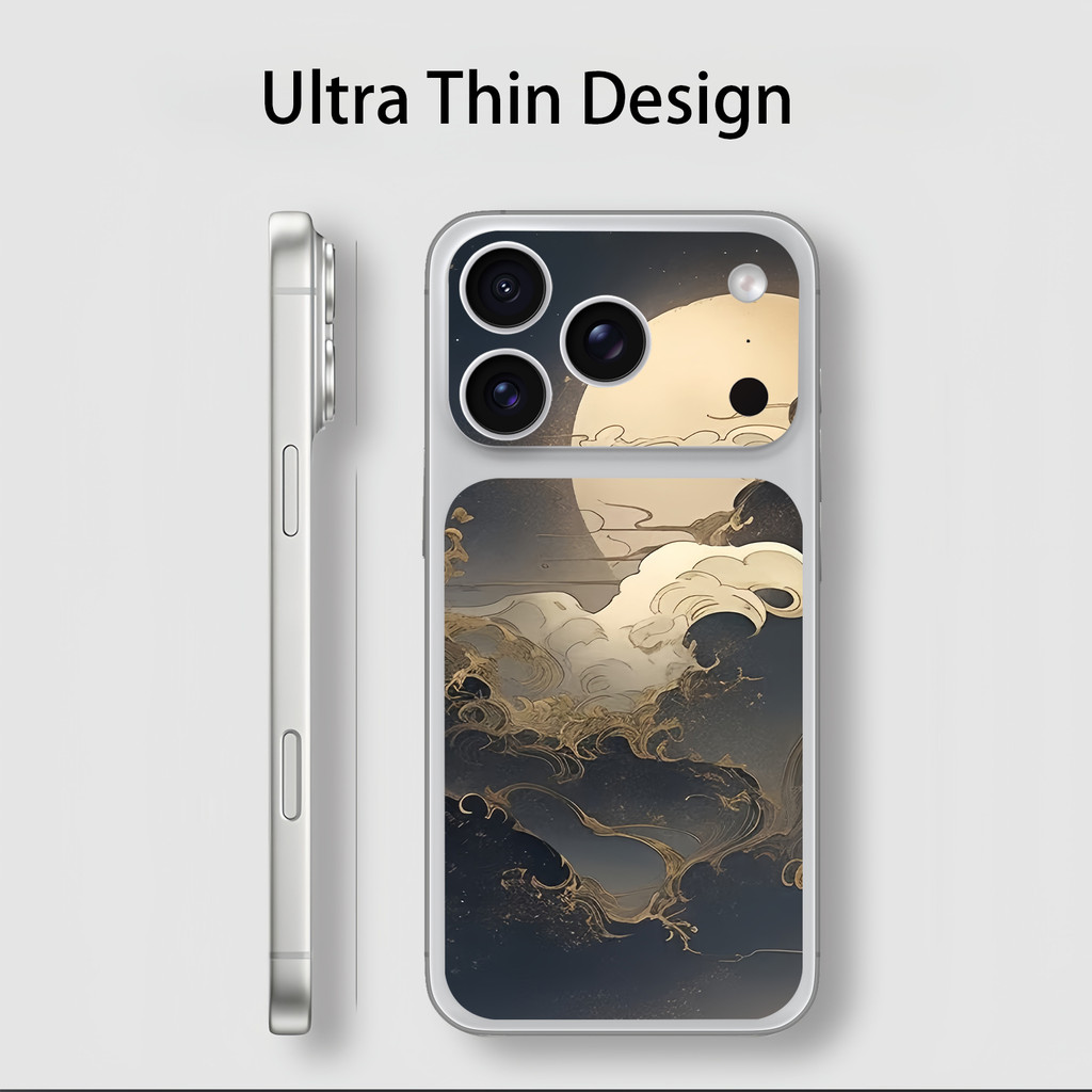 Dành Cho IPhone 17 Pro / 17 Pro Max Miếng Dán Phim May Mắn Mây Tốt Lành In Hình Micro Matte Camera Phim Trang Trí Mặt Sau Giấy Mềm Chống Mài Mòn Chống Trầy Xước