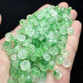 ((10 cái) Hạt bí ngô màu xanh nổi 8x5mm - Phụ kiện tự làm vòng tay