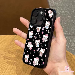 Ốp Lưng Cho Iphone 13 11 17 15 14 16 12 Pro Max Air 7 16 14 15 8 Plus XR X XS MAX SE 2022 Hoa Lãng Mạn Dễ Thương Hello Kitty Sang Trọng Bóng Bề Mặt