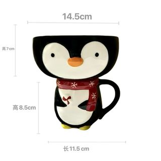 3D Underglaze Màu Chim Cánh Cụt Hình Cốc Gốm Hoạt Hình Ngoại Vi Hộ Gia Đình Dễ Thương Hình Động Vật Bát + Bộ Cốc