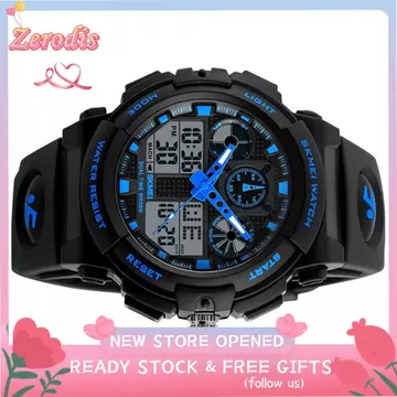 Zerodis Đồng hồ nam điện tử kỹ thuật số thạch anh SKMEI 1270 Đồng hồ đeo tay nam thể thao ngoài trời thời trang giản dị Đồng hồ đeo tay thời gian kép Ngày tuần Đồng hồ bấm giờ Báo thức 5ATM Đồng hồ đa