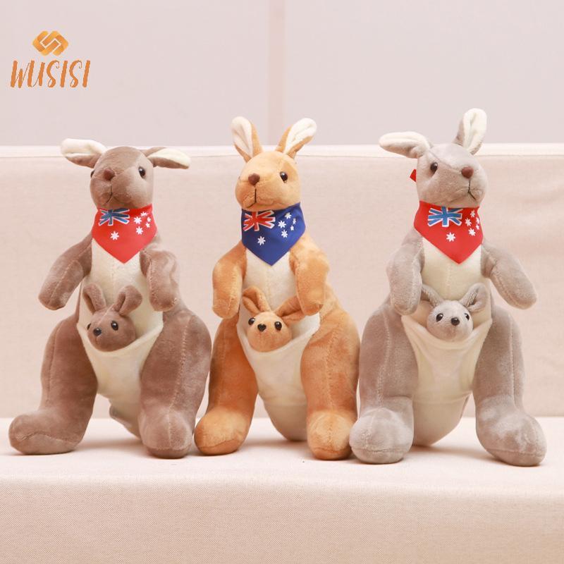 [WUSISI] 35cm Đáng Yêu Mẹ & Con Kangaroo Sang Trọng Đồ Chơi Sang Trọng Sang Trọng Sang Trọng Búp Bê Nhồi Bông Kích Thước Lớn Cho Bé Trang Trí Phòng Sinh Nhật Quà Tặng Giáng Sinh MỚI