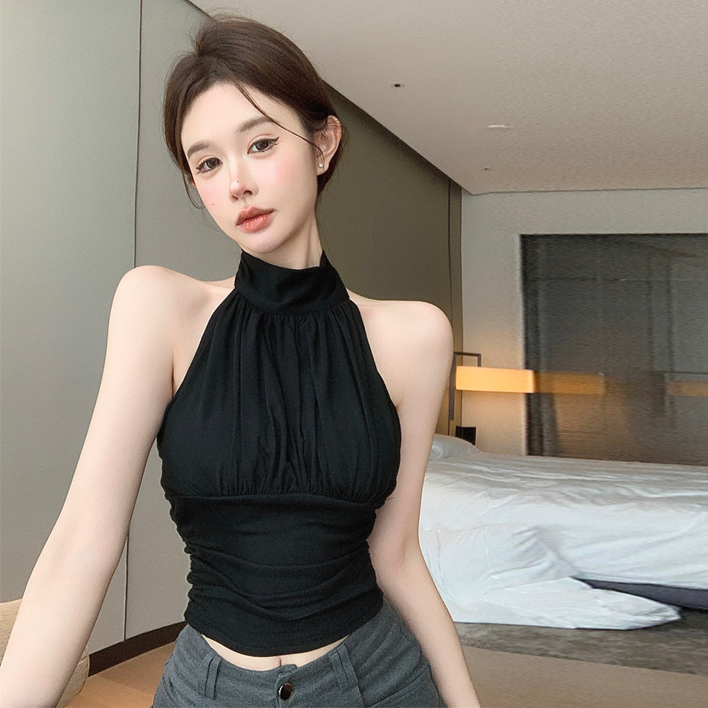Gợi Cảm Dây Dây Dây Quai Ống Top Áo Vest Có Miếng Lót Ngực Cao Cấp Thẳng Ngắn Top