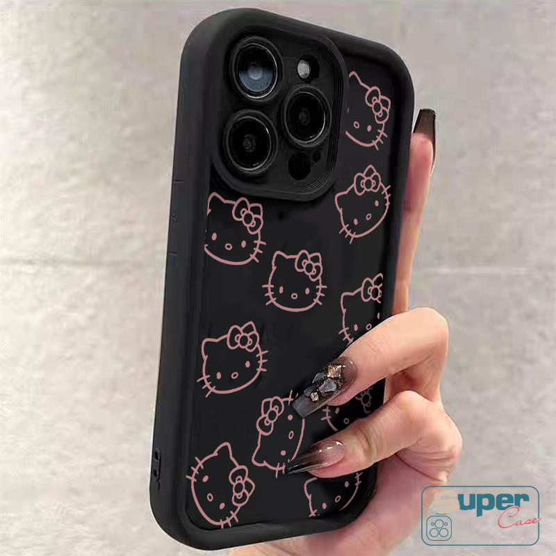 Ốp Lưng Tương Thích Cho IPhone 11 15 13 17 16 14 12 Pro Max 16 14 17 12 15 13 Pro 7Plus 15 8 7 6s 6 16 14 Plus XR XS X Max Air SE 2020 Hoạt Hình Hello Kitty Dễ Thương Che mắt thiên thần Bowkont