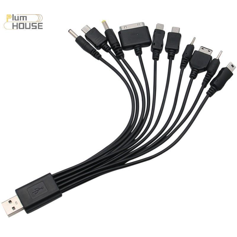 PlumHOUSE Đa Pin Cáp Sạc USB Adapter Cáp Dây Dữ Liệu 10 Trong 1 Cáp Truyền Dữ Liệu USB Đa Năng VN