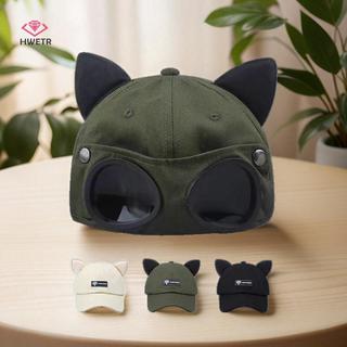 Mũ Snapback phong cách đường phố Hip-Hop có tai và kính dành cho nữ