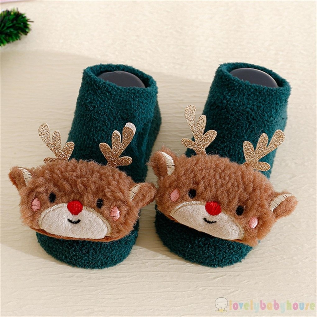 LBH-Toddler Baby Soft Dễ thương Cây thông Noel / Người tuyết / Tuần lộc / Ông già Noel Tất chống trượt cho trẻ sơ sinh trong nhà