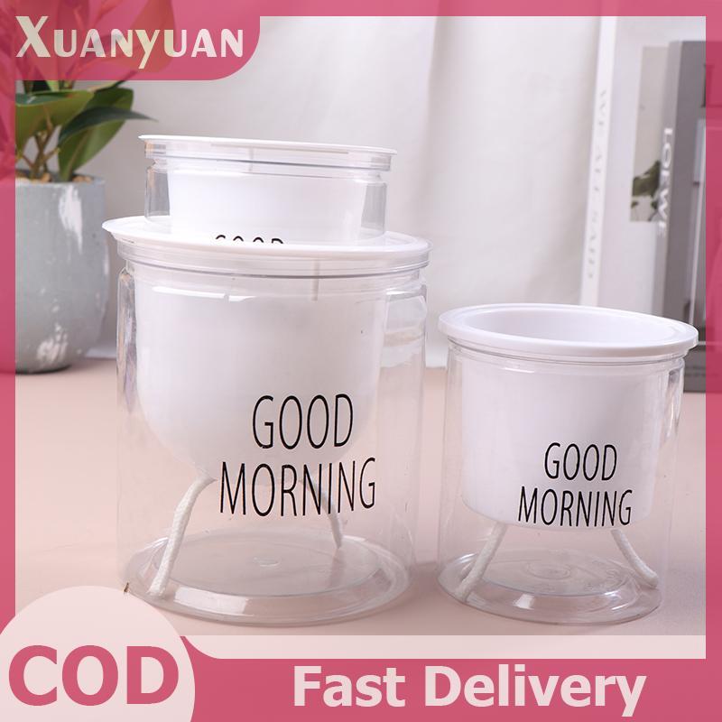 XUAN Lười Thủy Canh Chậu Hoa Tự Động Hút Nước Trong Suốt Hai Lớp Nhựa Tự Tưới Cây Văn Phòng VN