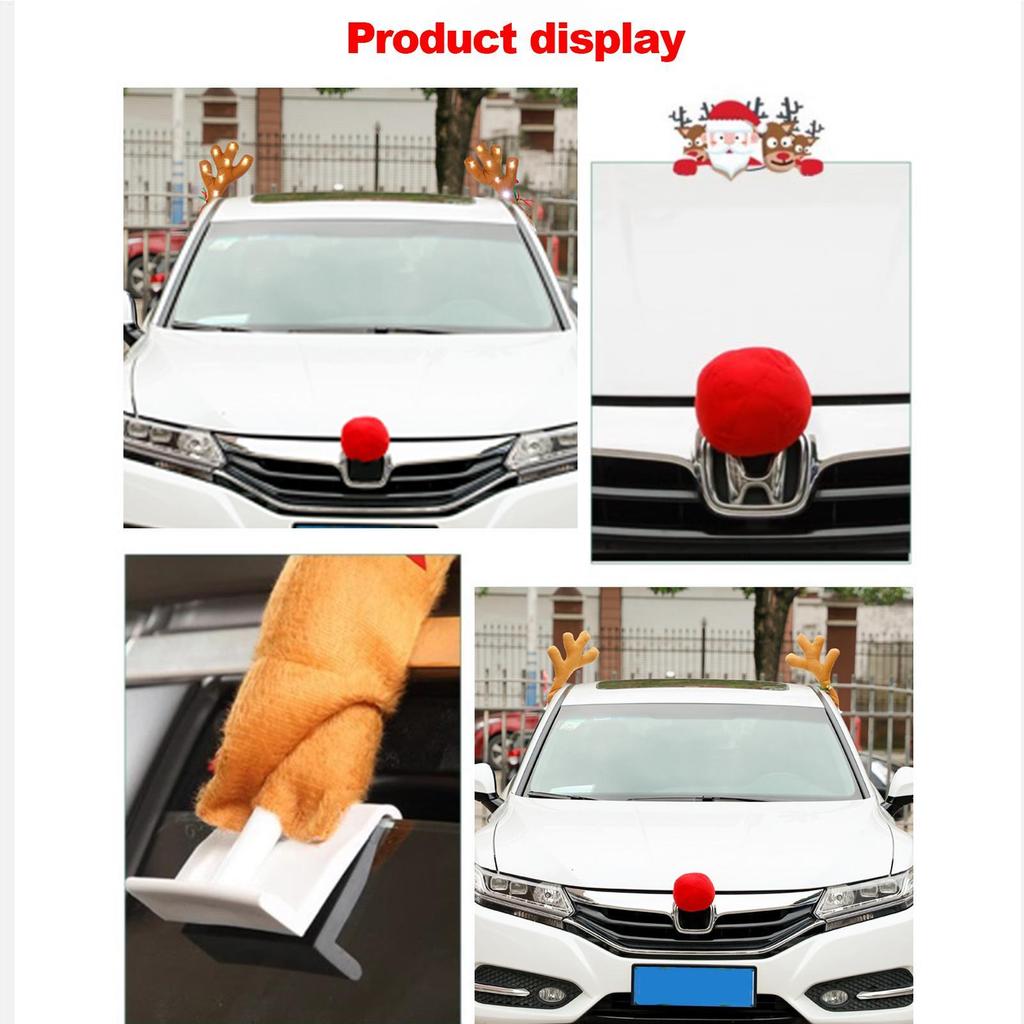 Giáng Sinh Xe Tuần Lộc Gạc Bộ Cây Giáng Sinh Tuần lộc Gạc Bộ Xe Hơi Trang Trí Ngày Lễ Nai Sừng Tấm Trang Trí Xe Hơi Cho Cửa Sổ Mái Nhà pomervn