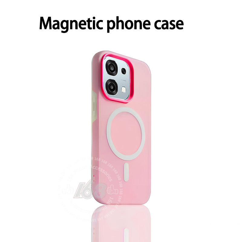 Ốp điện thoại OPPO A6 A5 A3 Pro 5G OPPO A5i A3X A3 Màu kẹo từ tính Matte Hard Diy Cards Vỏ điện thoại chống sốc 2 trong 1 Cảm giác da mờ Vỏ chống vân tay đơn giản