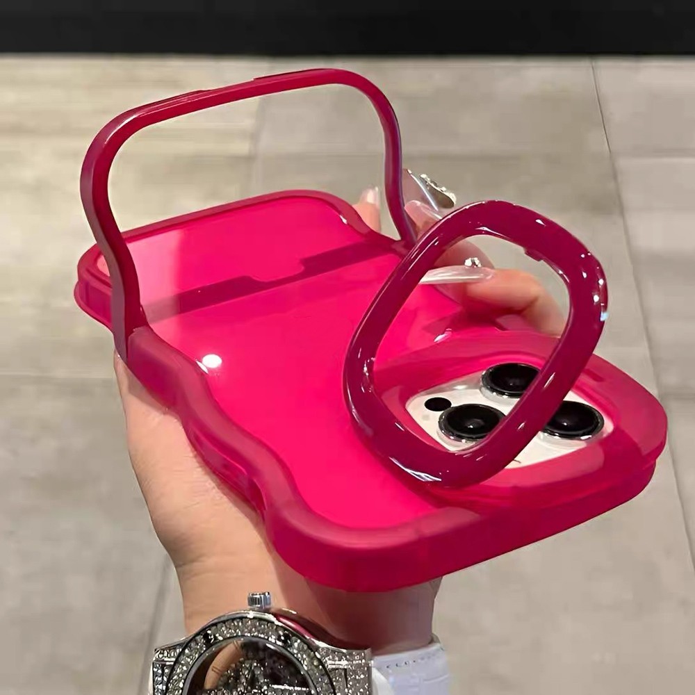 Ốp điện thoại giá đỡ đôi vô hình màu đỏ rượu vang cho iPhone 17 Pro Max 17 Air 16 Plus 15 14 13 12 11 Vỏ bảo vệ chống sốc