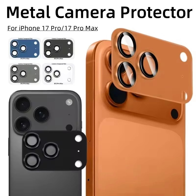 Camera Kính Bảo Vệ Ống Kính Cho iPhone 17 Pro Max 17 AIR Màu Nguyên Bản Kim Loại Bảo Vệ Toàn Diện Kính Cường Lực Bao Phụ Kiện
