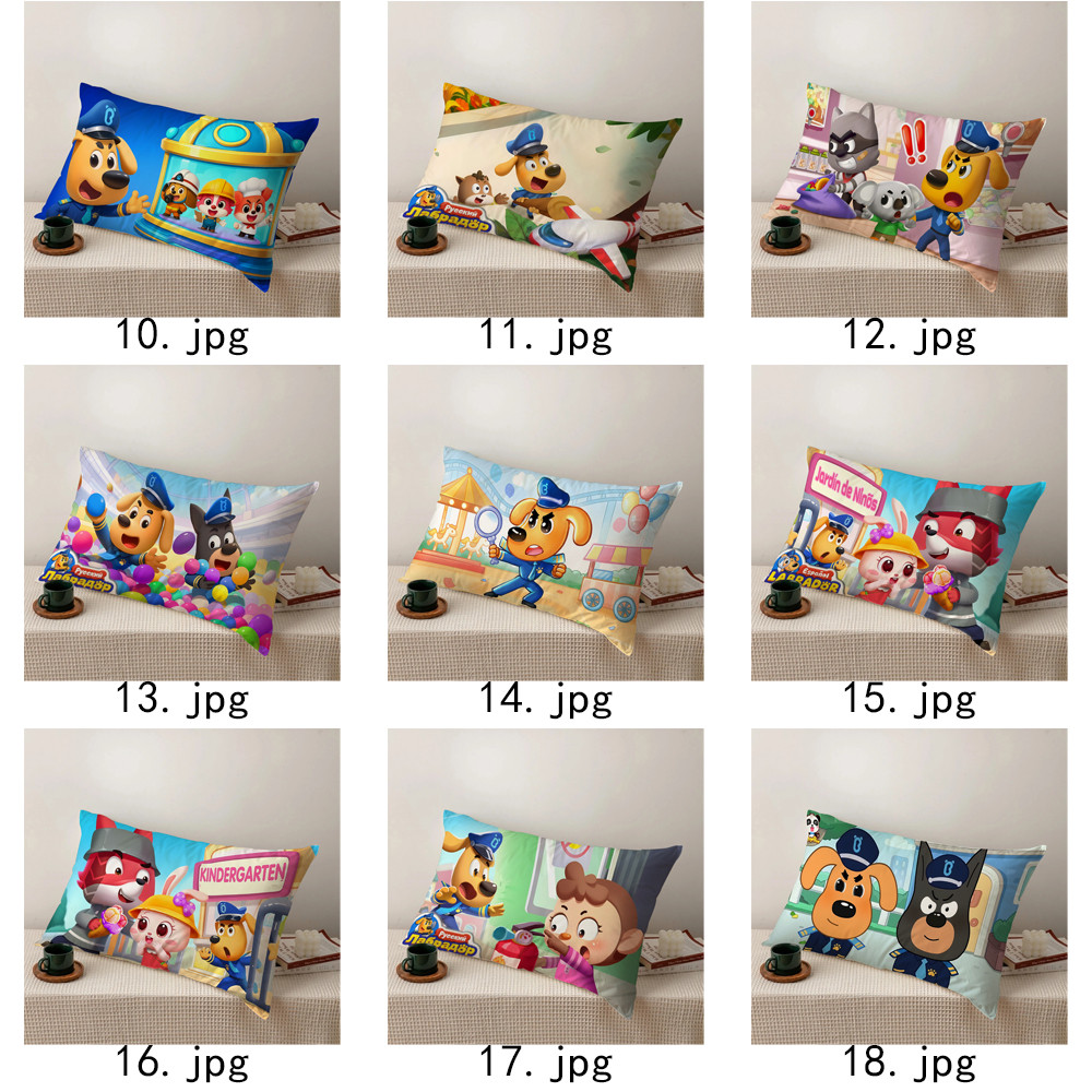 Vỏ gối Polyester hình chữ nhật một mặt Sheriff Labrador, máy có thể giặt được, thích hợp để trang trí phòng khách giường Sofa (không bao gồm lõi)