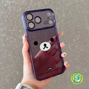 Ốp Điện Thoại Gấu Dễ Thương Có Ống Kính Kính Cho OPPO A6 Pro A5 A5i A5X A3 Pro NFC A3X A3i A80 A60 A40M A18 A17K A16 A16E A16S A15 A15S 5G 4G Vỏ Chống Sốc Hoạt Hình Rilakkuma
