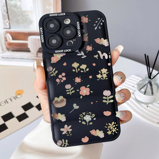 Ốp điện thoại minh họa hoa nhỏ cho iPhone 17 / 17Air / 16E / 15 Plus / 14 / 13 / 12 / 11 / Pro Max. Chống sốc rơi. Hộp đựng túi khí kiểu áo khoác silicon lỏng che phủ toàn diện