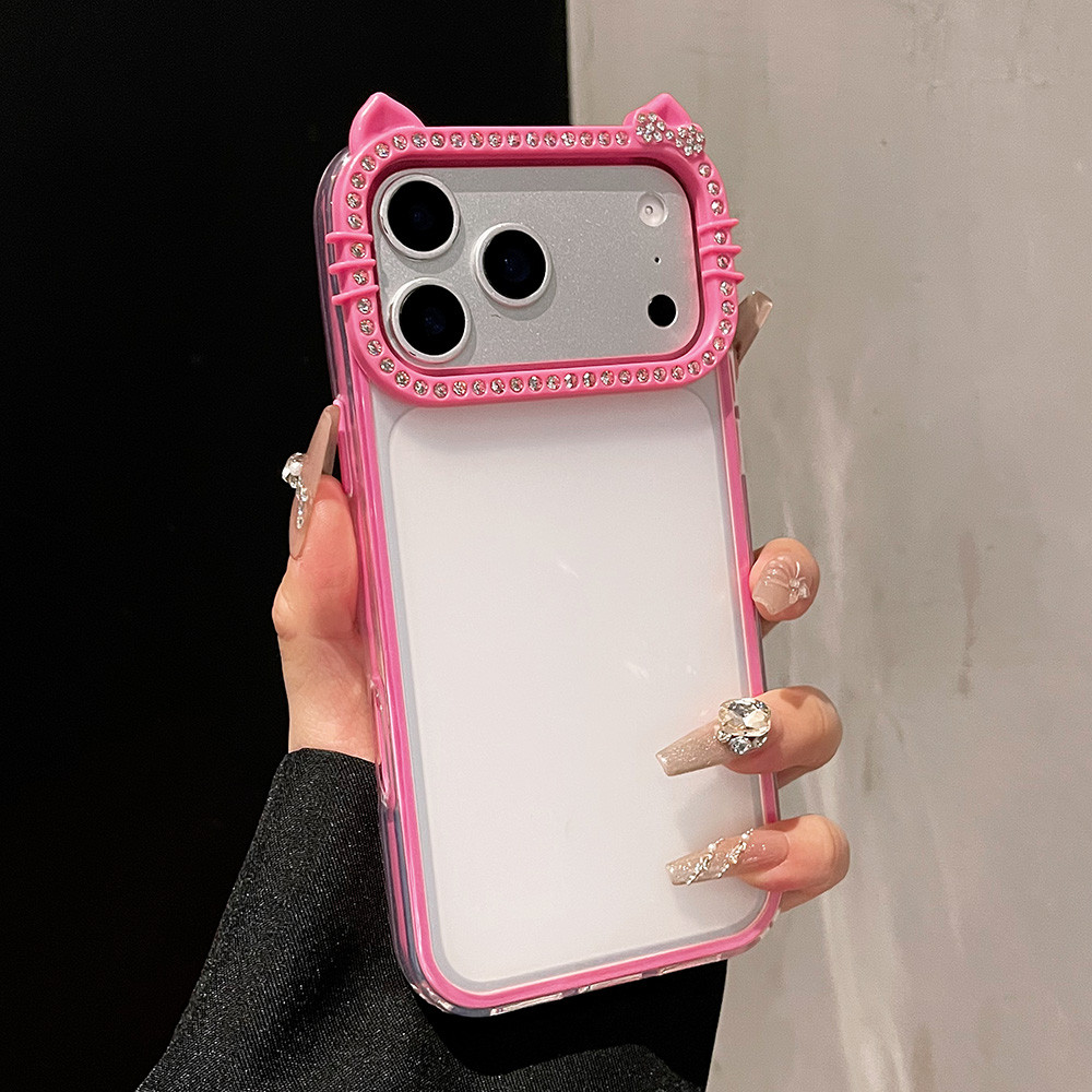 Ốp Điện Thoại Acrylic Mờ Tai Mèo Nhiều Màu Sắc Cho iPhone 17 Pro Max 17 Air 16 Plus 15 14 13 12 11 Vỏ Bảo Vệ Chống Sốc