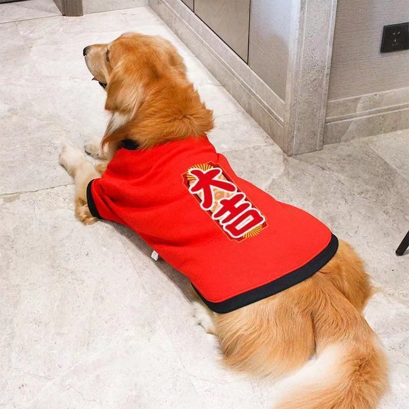 Quần Áo Chó Lớn Tết Nguyên Đán Quần Áo Mùa Đông Năm Mới Quần Áo Labrador Mùa Đông Golden Retriever Năm Mới Samoyed Vừa Chó Lớn