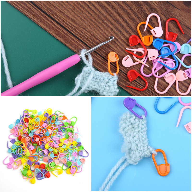 10 Lưới 120 Miếng Đóng Hộp Nhựa Nhỏ Pin Khóa Pin Marker Khóa Áo Len Đan Dụng Cụ DIY Chất Liệu110607