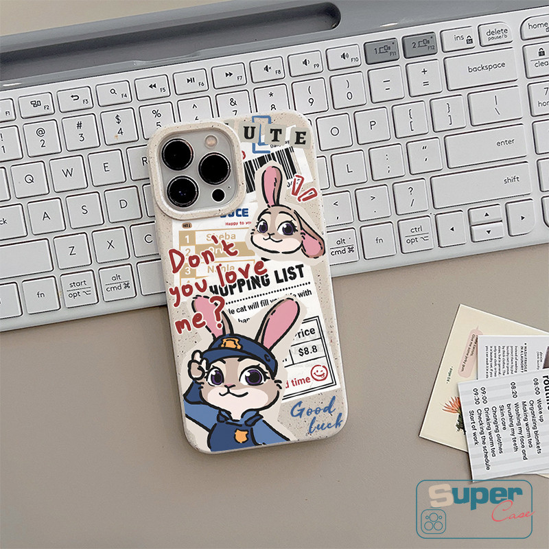 Ốp Lưng Tương Thích Cho IPhone 13 17 16 11 15 14 12 Pro Max XR Air X XS Max 12 17 16 7 13 Pro 14 15 6 6s 16 8 Plus SE 2020 Cặp Đôi Thời Trang Dễ Thương Fox Bunny Letter Doodle Bìa mềm