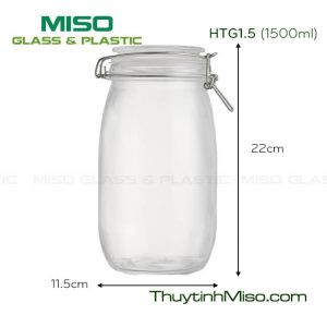 M67 Hũ Lọ Thủy Tinh Tròn Nắp Cài Khoá INox 450-3800ml | Lọ Thuỷ Tinh Đựng Gia Vị , Thực Phẩm MALAN