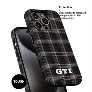 Ốp Điện Thoại Thích Hợp Cho iPhone Kẻ Sọc GTI Thích Hợp Cho iPhone17pro / 16 / 15plus14 Hai Trong Một 13 / 12 / 11promax Phim Cứng 7 / 8 Vỏ Bảo Vệ AIO6