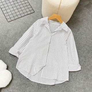 Áo Sơ Mi Kẻ Sọc Bigsize Nữ Somi Sọc Dọc tay Dài Vải Linen Form Rộng Cá Tính A328