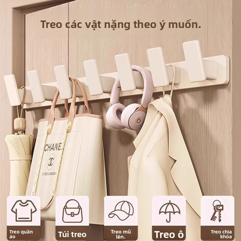 Kem Trắng Quần Áo Treo Tường Móc-Convenient Giải Pháp, Không Đục Lỗ, Chất Liệu Bền Đẹp Đẹp